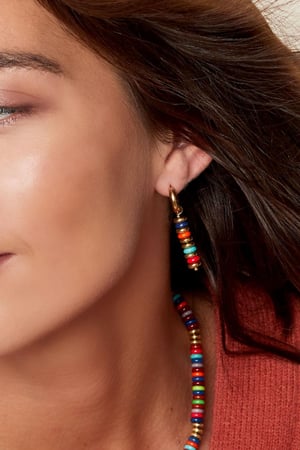 Ohrringe mit flachen Perlen Multi Edelstahl h5 Bild4